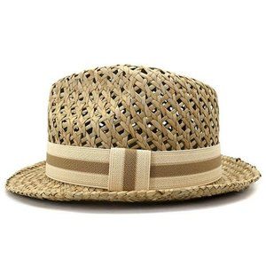 🎇New🎇 Khaki Stripe-Trim Panama Hat